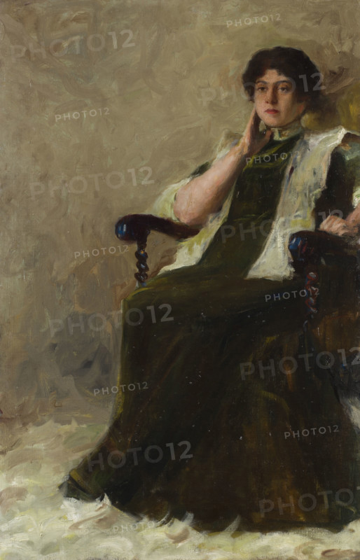 Portrait of Gabriela Zapolska, wife of Stanislaw Janowski, c1900. Creator: Stanislaw Janowski.