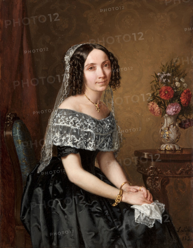 Female Portrait, 1851. Creator: Leopold Loeffler.