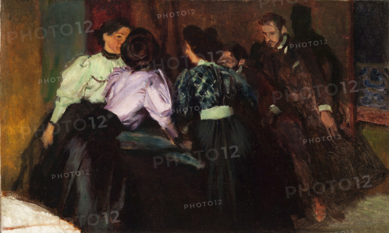 Sketch to the Painting "Conversation", 1895. Creator: Jozef Mehoffer.
