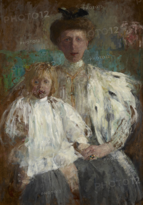 Portrait of Julia Puget née Kwilecka with Her Son Jacek, c1907. Creator: Olga Boznanska.