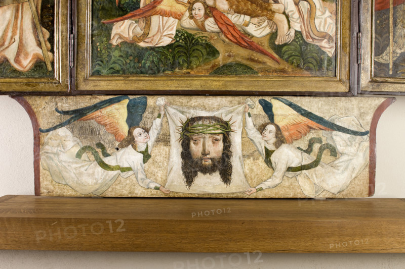 Veil of St Veronica Held by Two Angels, Altar Retable from the Church in Moszczenica Nizna..., c1480 Creator: Unknown.