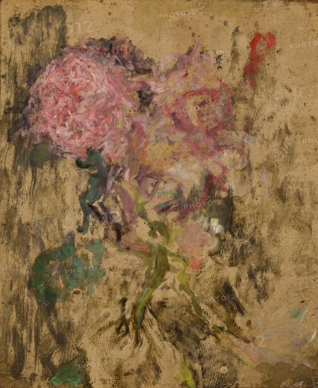 Flowers / Landscape Motif-two-sided painting, after 1930. Creator: Olga Boznanska.