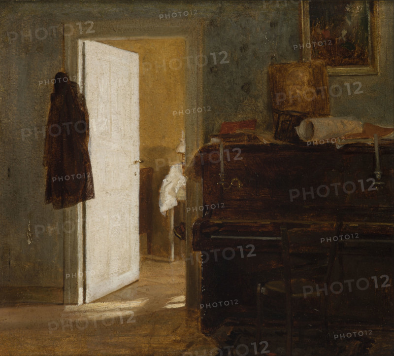 Interior of the Gierymskis' Flat in Munich, before 1874. Creator: Aleksander Gierymski.