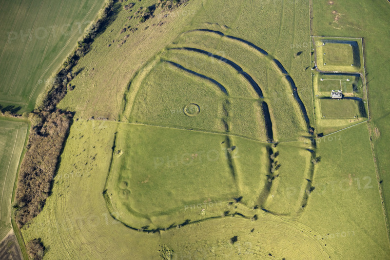 White Sheet Castle, a multivallate hillfort earthwork, bowl barrow earthwork and  covered..., 2023 Creator: Damian Grady.