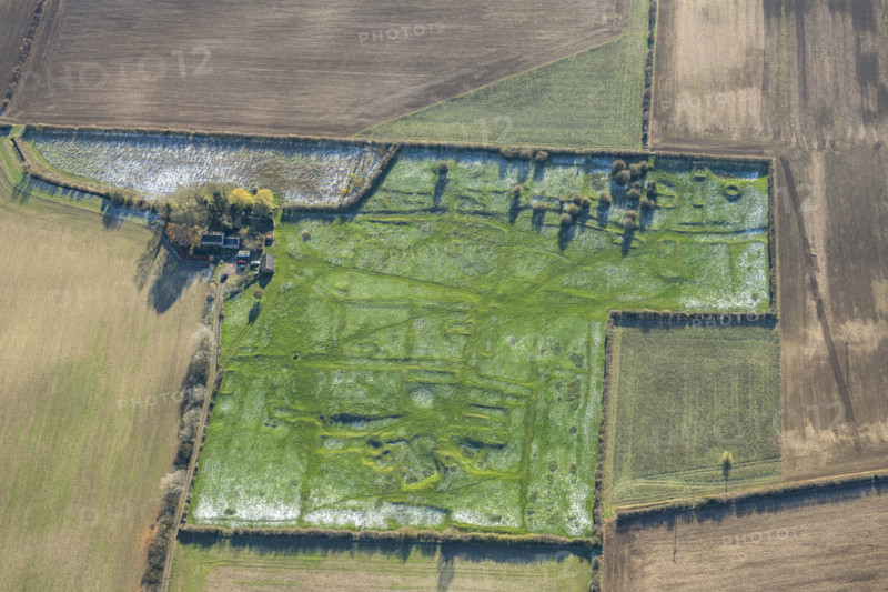 The earthwork remains of part of the deserted medieval village of Gainsthorpe...Lincolnshire, 2024 Creator: Robyn Andrews.