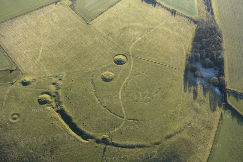 A Neolithic causewayed enclosure earthwork and round barrow earthworks, Windmill Hill..., 2023. Creator: Damian Grady.