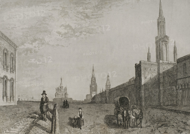 St Vladimir gate, Red Square, Moscow, Russia, 1839. Creator: Augustin François Lemaitre.