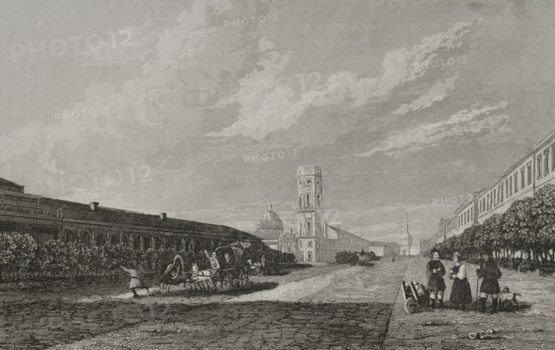Nevsky Prospekt, Saint Petersburg, Russia, 1839. Creator: Augustin François Lemaitre.