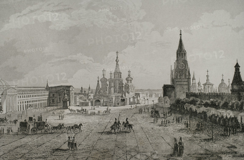 Red Square, Moscow, Russia, 1839. Creator: Augustin François Lemaitre.