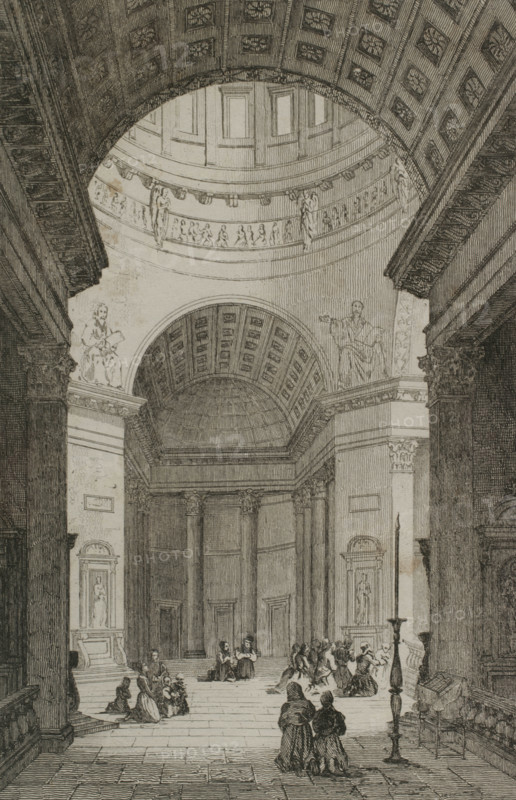 Kazan Cathedral, Saint Petersburg, Russia, 1839.  Creator: Paul Dumouza.
