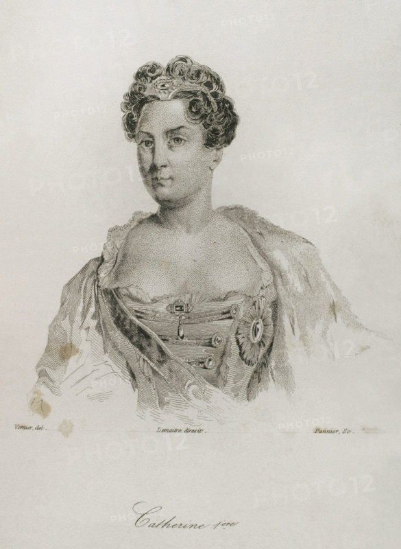 Catherine I of Russia (1684-1727), 1839.  Creators: Augustin François Lemaitre, Pannier.