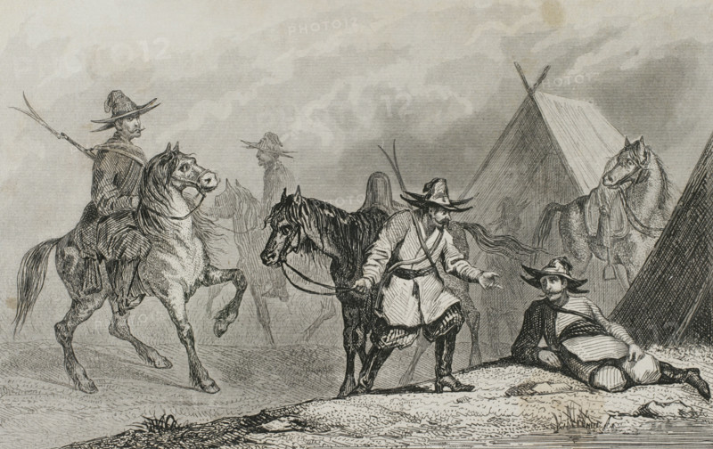 Kyrgyz camp, Russia, 1839.  Creator: Augustin François Lemaitre.