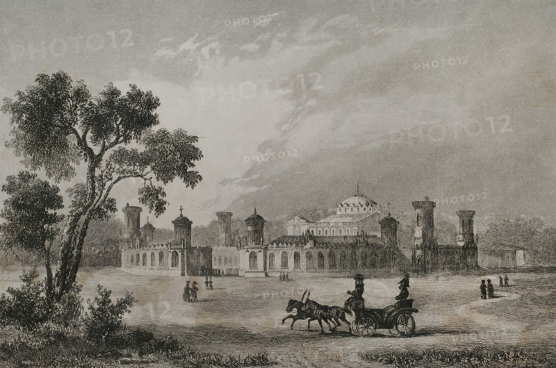 Petrovsky Palace, Moscow, Russia, 1839.  Creator: Hippolyte Lalaisse.