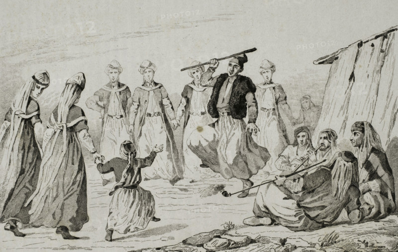 Kurdish women's dance, Armenia, 1838. Creator: Unknown.