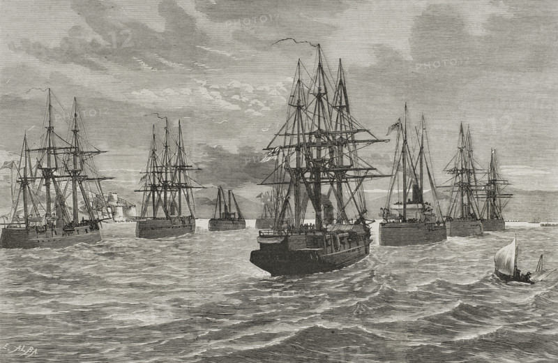 Russo-Turkish War:...British squadron in the Dardanelles Strait, February 13, 1878, (1878). Creator: Enrique Alba.