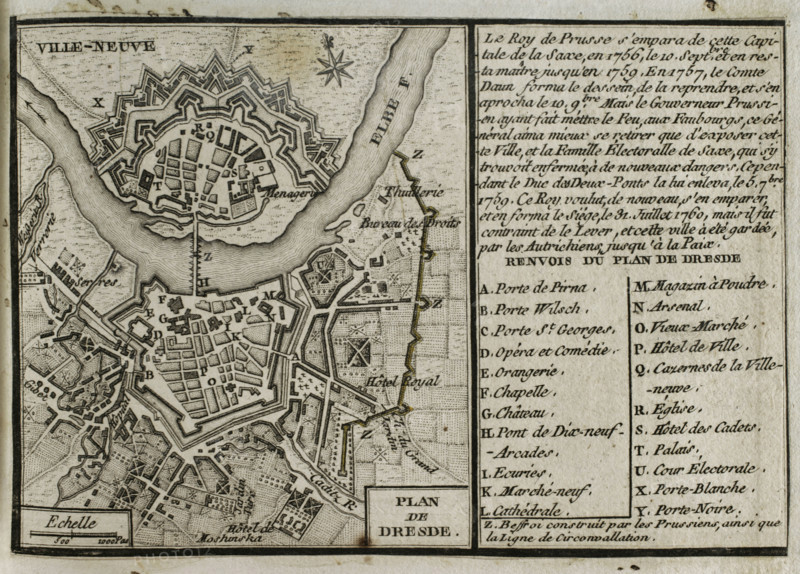 Seven Years War (1756-1763): Map of Dresden, 1760 ( 1765). Creator: Jean de Beaurain.