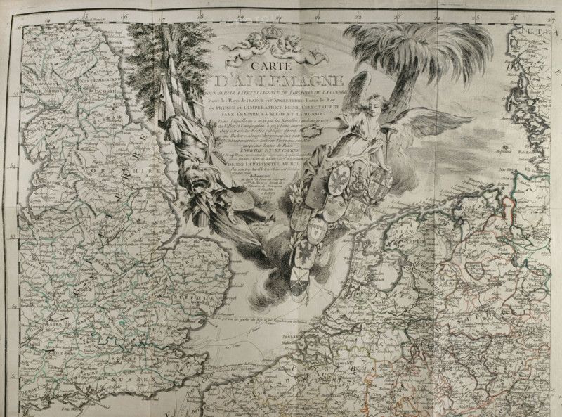 Map of Germany showing war of 1755 to 1763 (Seven Years War), 1765. Creator: Jean de Beaurain.