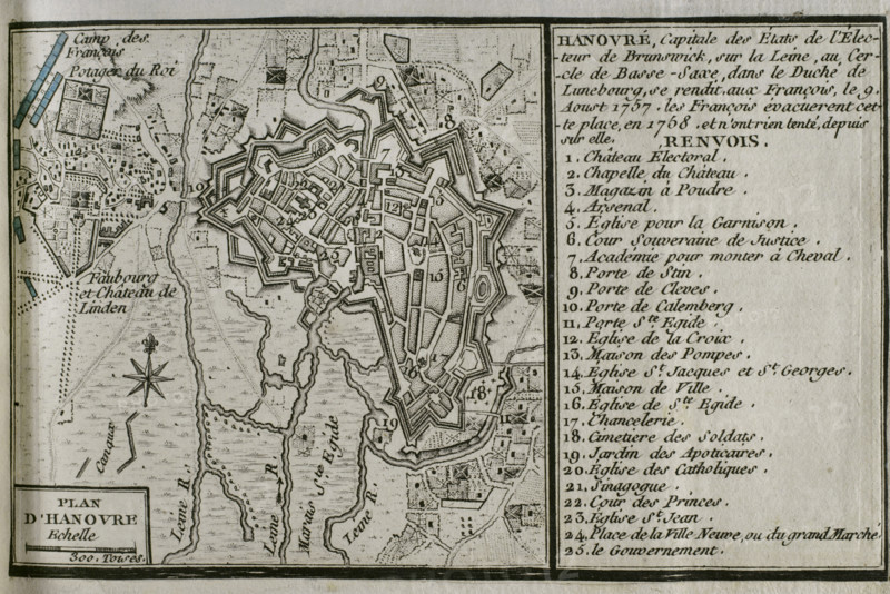 Map of Hannover, 1757-1758 (1765).  Creator: Jean de Beaurain.
