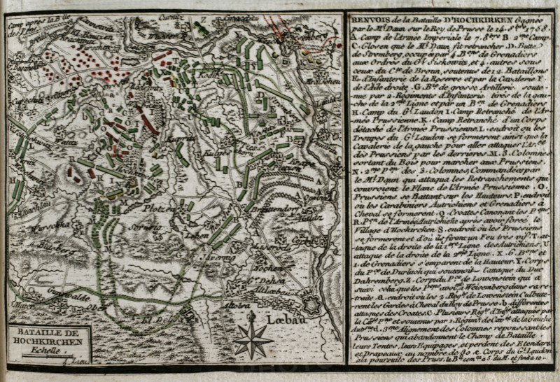 Seven Years War (1756-1763): Map of the Battle of Hochkirch (14th October 1758), 1765. Creator: Jean de Beaurain.