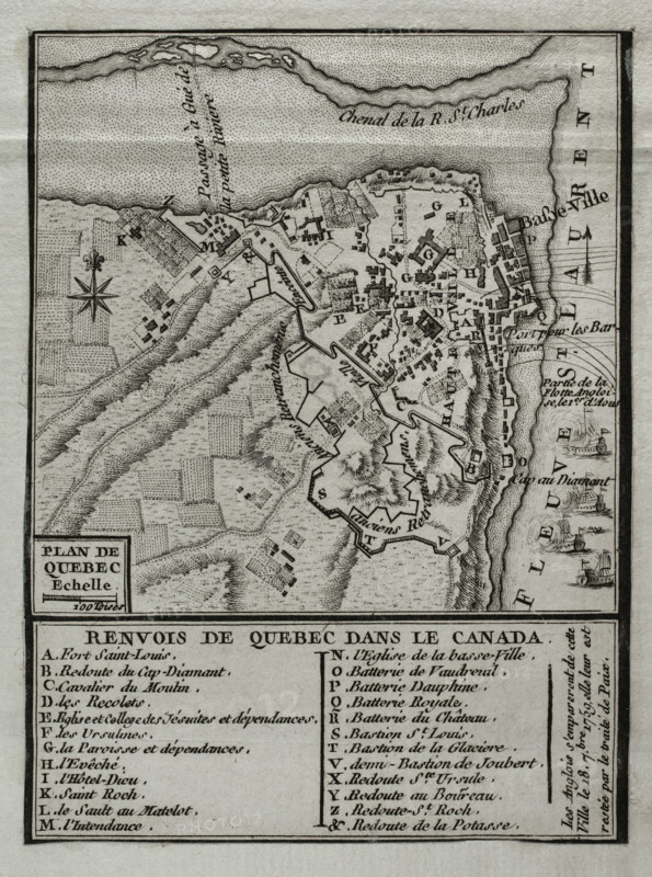 Seven Years War (1756-1763): Map of Quebec, Canada, 1759 (1765).  Creator: Jean de Beaurain.