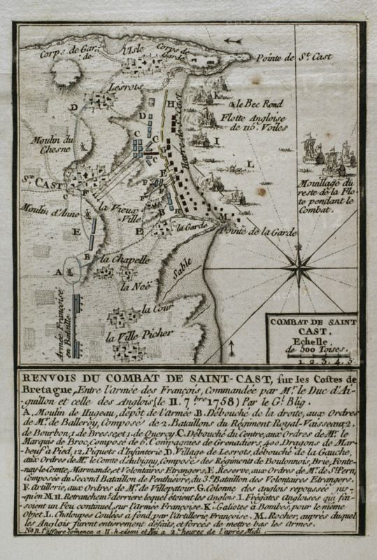 Seven Years War (1756-1763): Battle of Saint-Cast (September 11, 1758), 1765. Creator: Jean de Beaurain.