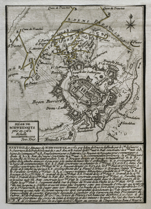 Seven Years War (1756-1763): Third Silesian War - Siege of Schweidnitz (1762), 1765. Creator: Jean de Beaurain.