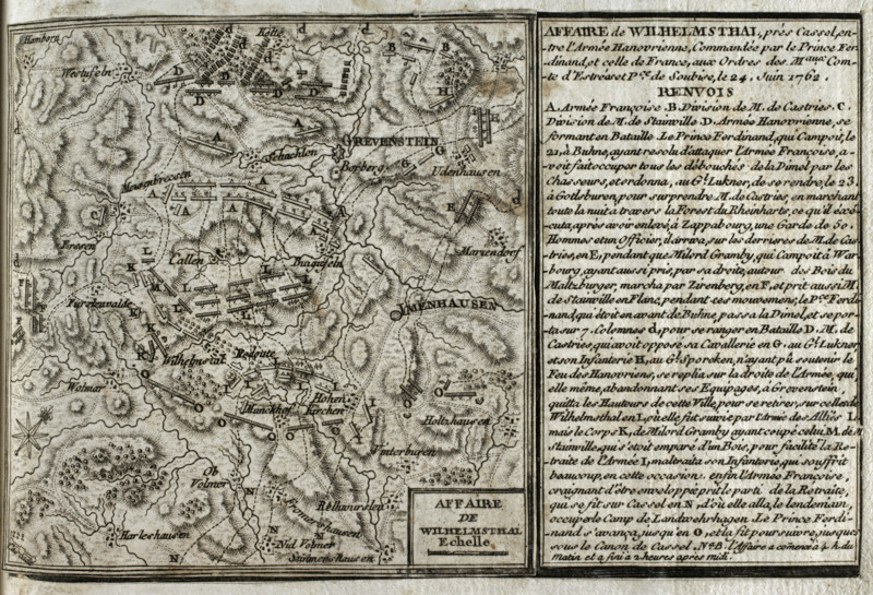 Seven Years War (1756-1763): Battle of Wilhelmsthal (June 24, 1762), 1765. Creator: Jean de Beaurain.