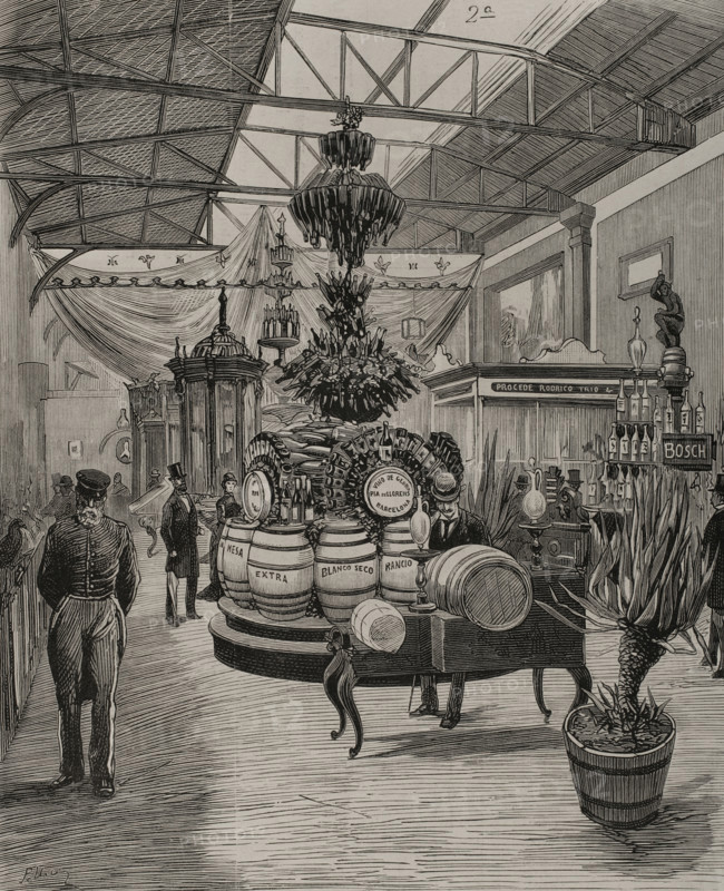Fifth Hall of the Spanish Section in the Palace of the Champ de Mars, Paris Exposition, 1878.  Creator: Josep Lluís Pellicer Feñé.