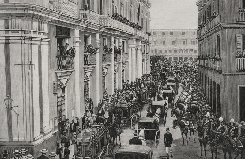 Burial of the "Maine" victims, Havana, Cuba, 1898.  Creator: Benigno Matute Parga.