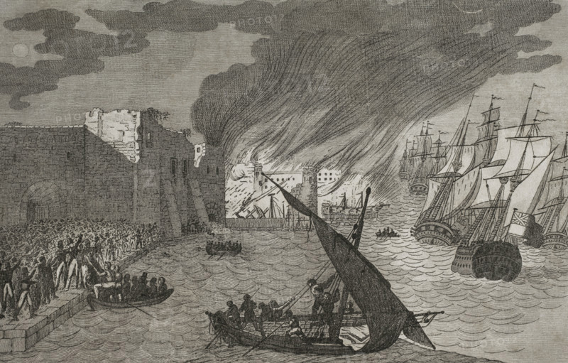 French Revolutionary Wars - Siege of Toulon, 1793 (1851).  Creator: Miranda.
