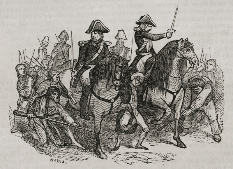 Mutiny of Aranjuez, Spain, 1808, (1851).  Creator: Sainz.