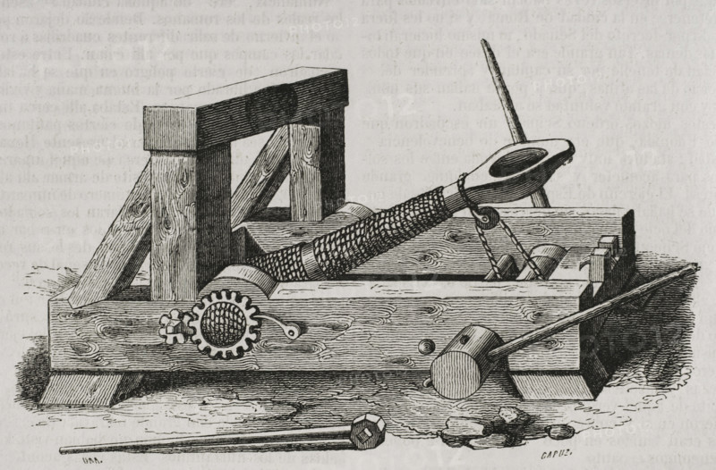 The catapult - siege machine, 19th century. Creator: Tomás Carlos Capuz.
