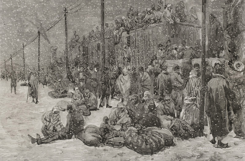 Russo-Turkish War (1877-1878): refugees in Constantinople, 1878.  Creator: Tomás Carlos Capuz.