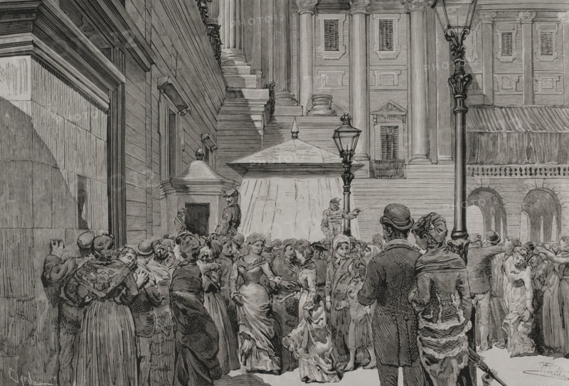 Death of Queen Mercedes of Orléans (1860-1878), Madrid, Spain, 1878. Creator: Tomás Carlos Capuz.