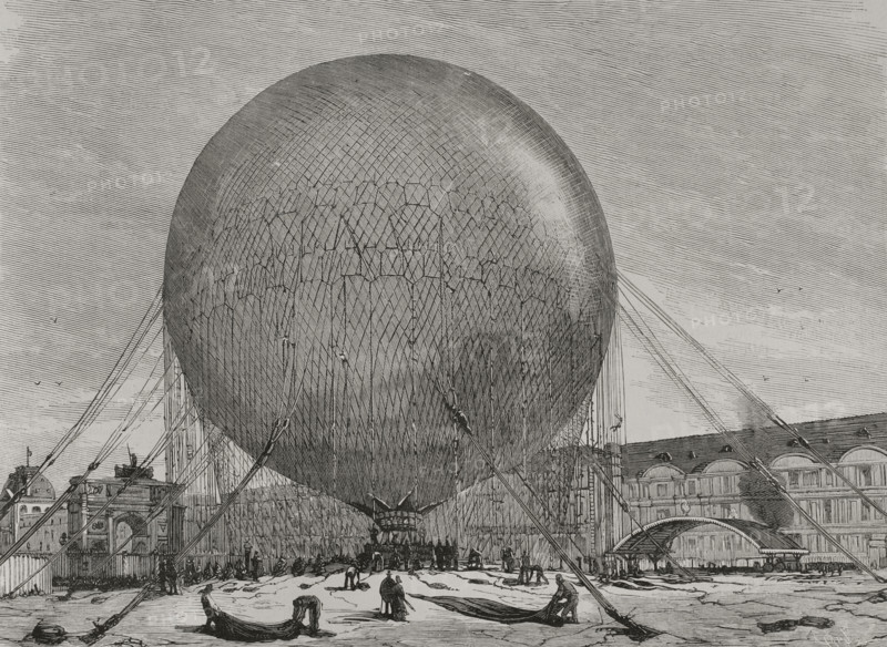 Ascent of the Captive Balloon in the Tuileries Garden, Paris Universal Exhibition, July 18, 1878.  Creator: Tomás Carlos Capuz.