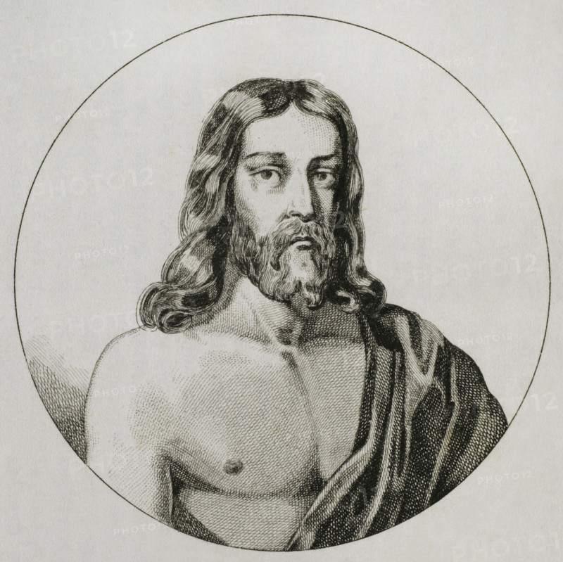 Jesus Christ delivered to the King Abgar V of Edessa, 1838. Creator: Emile Louis Vernier.