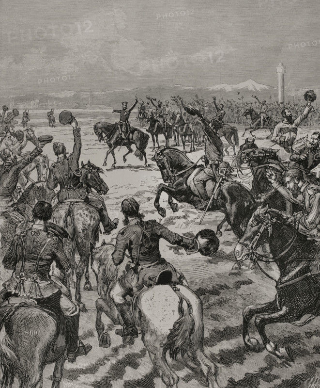 Russo-Turkish War (1877-1878): Treaty of San Stefano, 1878. Grand Duke Nicholas..., March 3, 1878. Creator: Daniel Urrabieta Vierge.