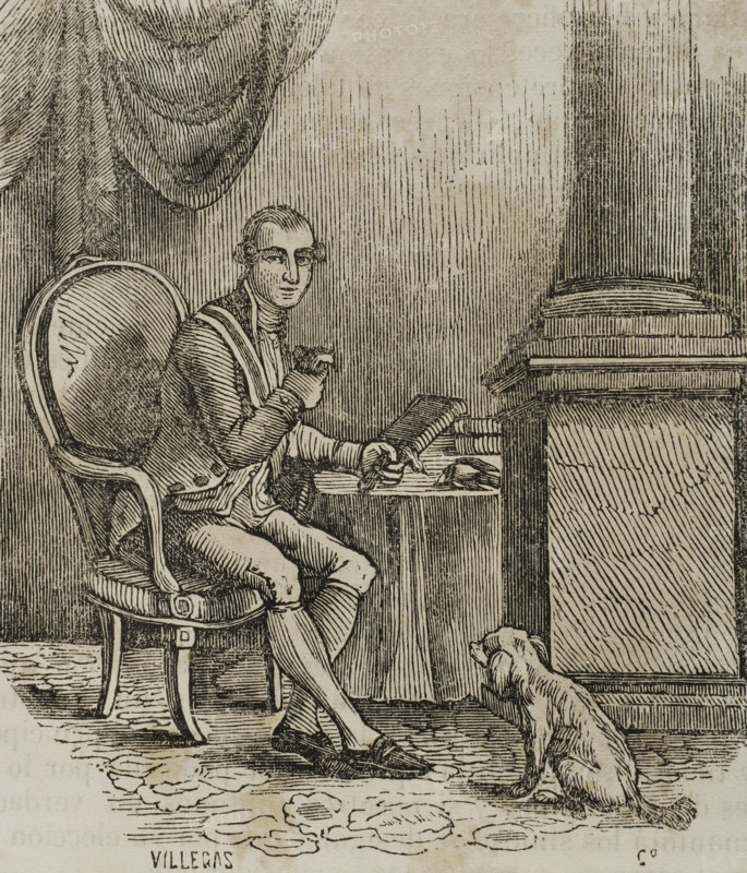 Ferdinand, as Prince of Asturias, killing little birds, 1851. Creator: Villegas.