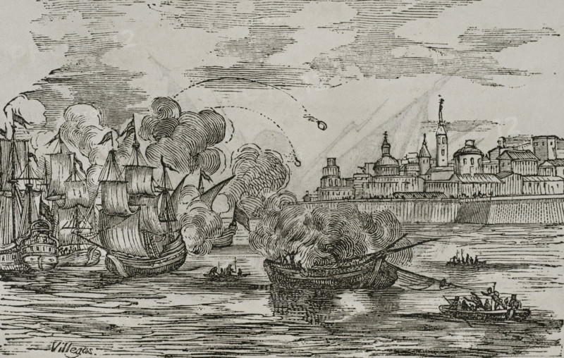 Assault on Cadiz, 1797, (1851). Creator: Unknown.