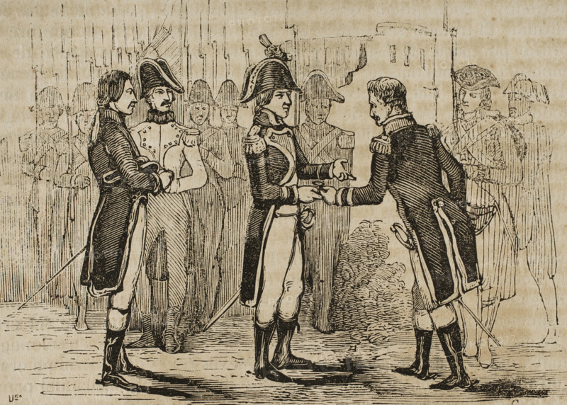 Cession of the territories of Louisiana from the Kingdom of Spain to France, 1803, (1851).  Creator: Unknown.