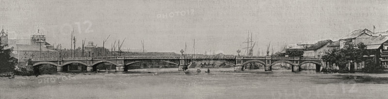 Bridge of Spain over the Pasig River, Manila, Philippines, 1898. Creator: Unknown.