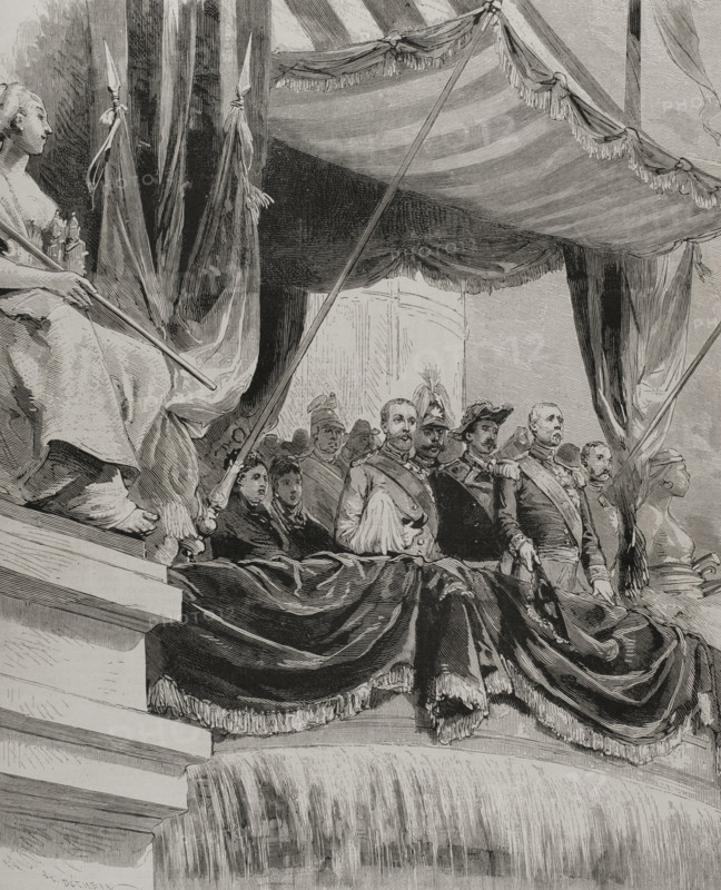 Marshal Patrice de Mac Mahon at the opening of the Paris Exposition on May 1, 1878.  Creator: Unknown.