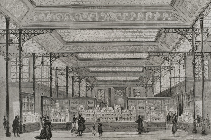 Interior of the Pavilion of the City of Paris at the Champ de Mars, Paris Exposition, 1878. Creator: Unknown.