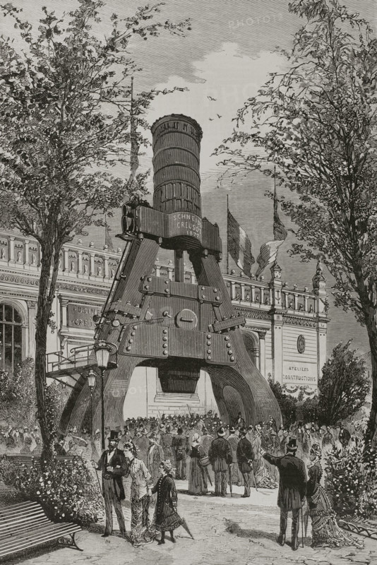 Creusot Steam Hammer presented by the Creusot factory at the Trocadero...Paris Exposition, 1878. Creator: Unknown.