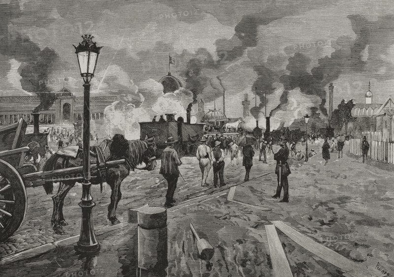 Works on the reinforcement of the avenues near the Palace of the Champ de... Paris Exposition, 1878. Creator: Unknown.