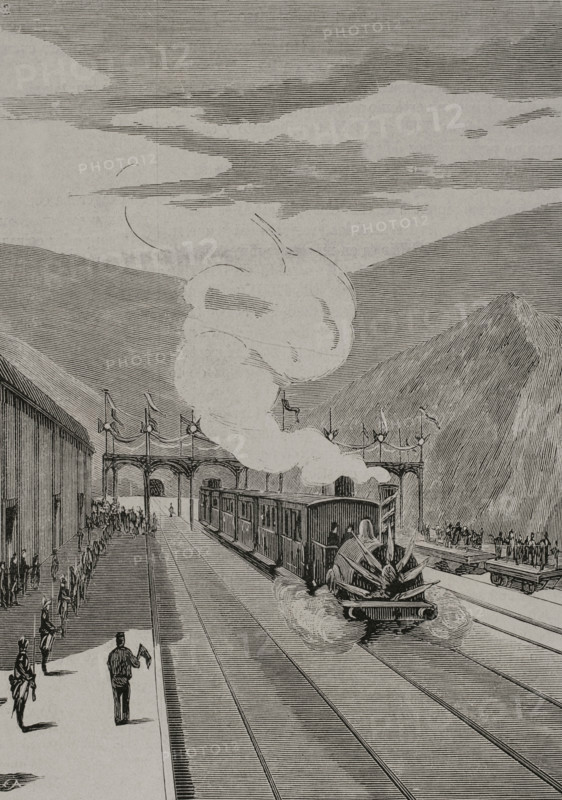 Inauguration of the France Railroad in Gerona, on January 20, 1878.  Creator: Unknown.