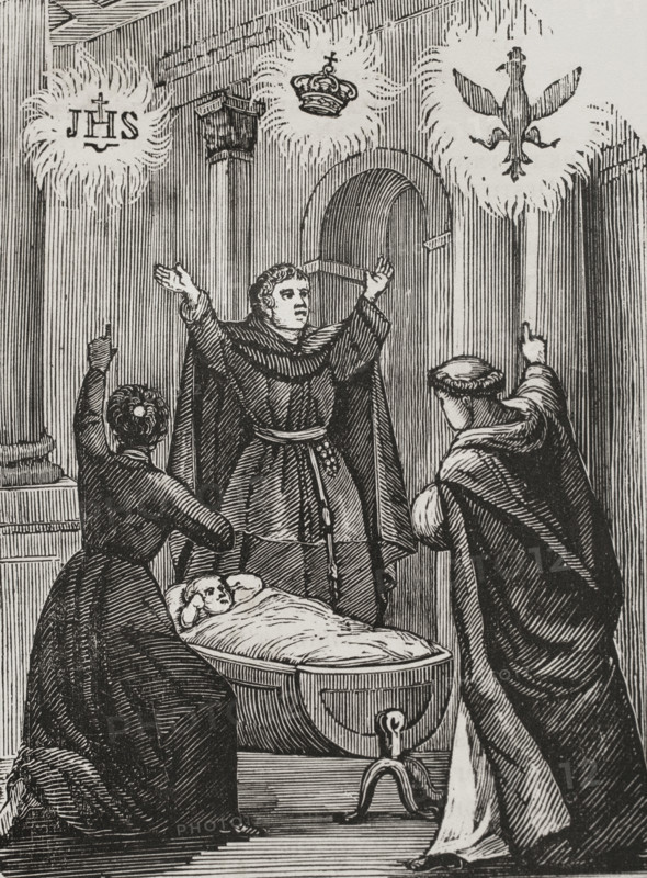 Auguries and predictions on the birth of Ferdinand, Prince of Asturias, 1784, (1851).  Creator: Unknown.