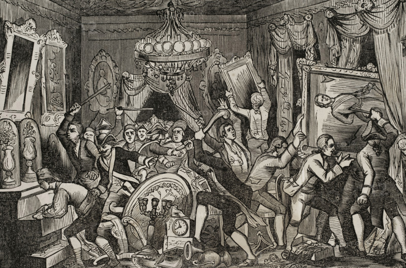 Mutiny of Aranjuez (17-19 March 1808): break-in at the Prince of Peace's house, (1851).  Creator: Unknown.