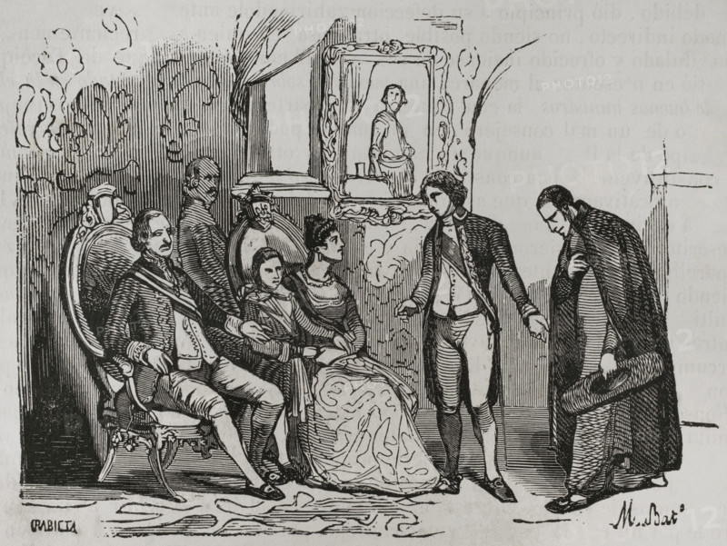 Juan Escóiquiz, canon of Saragossa, is appointed tutor to the Prince of Asturias, c1795, (1851).  Creator: Unknown.