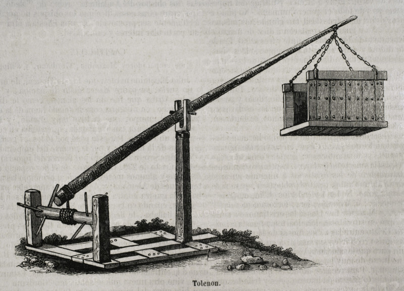 Tolenon - medieval military machinery, 1852.  Creator: Unknown.